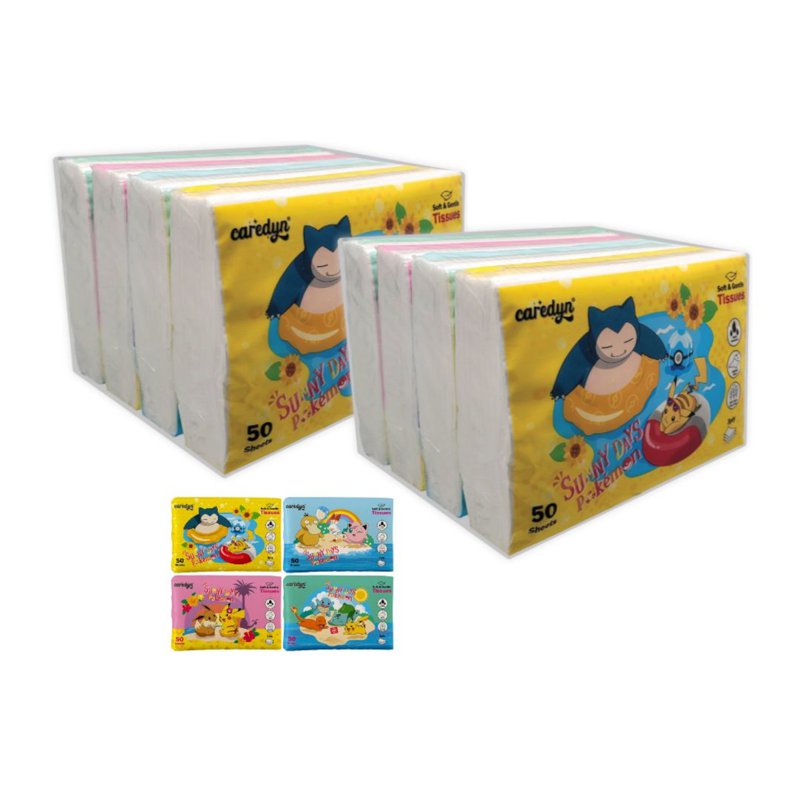 Caredyn Pokemon 3 Ply Facial Tissue Soft Pack [4 designs] 8 x 50 S