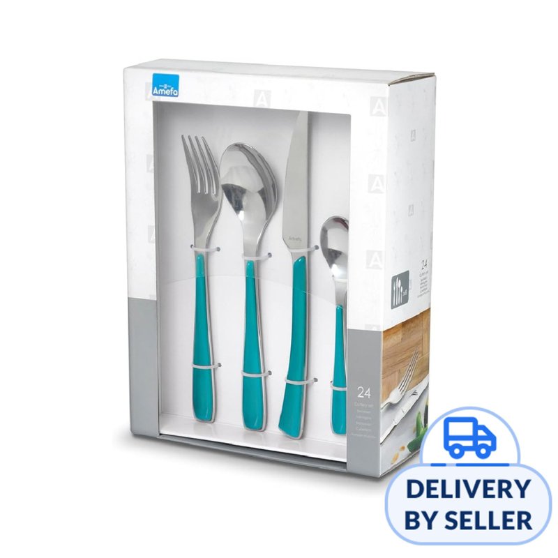 Amefa Cutlery Set 24's Eclat - Metallic Ocean Blue Finish 24 S