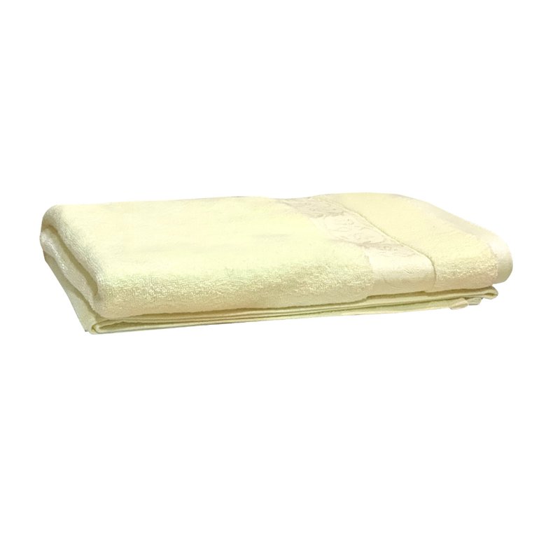 Sweet Home European Style Satin Borders Towel - L Yellow