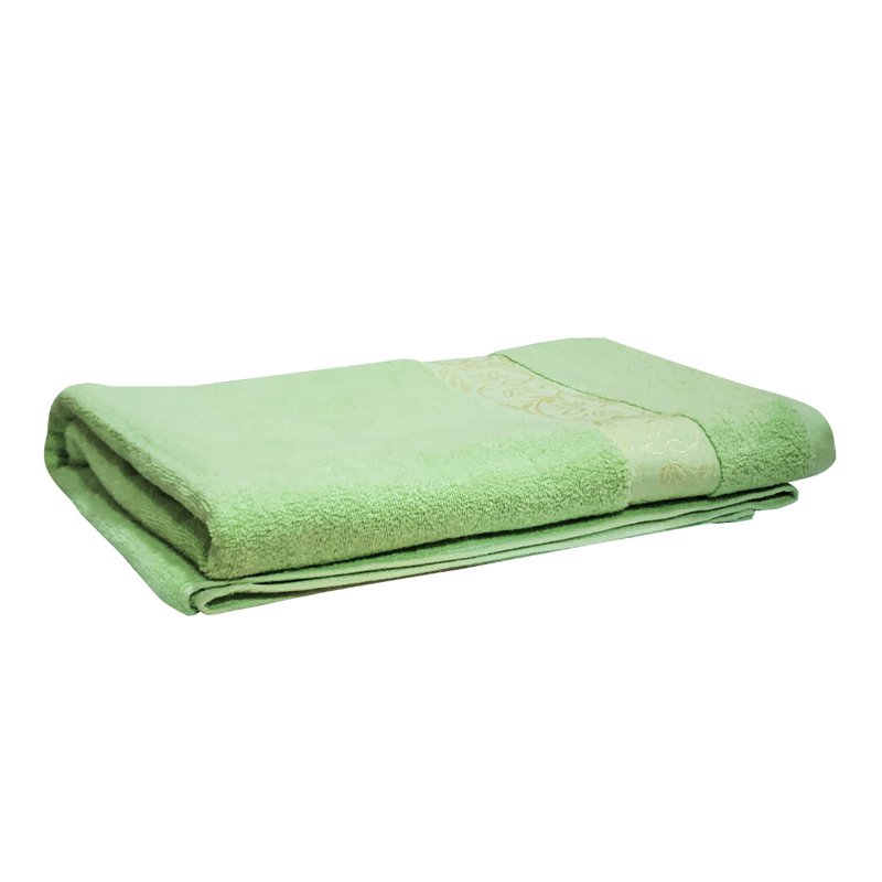 Sweet Home European Style Satin Borders Towel - L Green