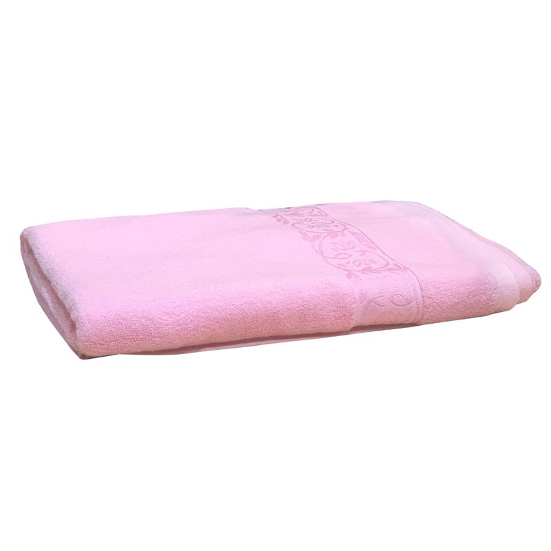 Sweet Home European Style Satin Borders Towel - L Pink