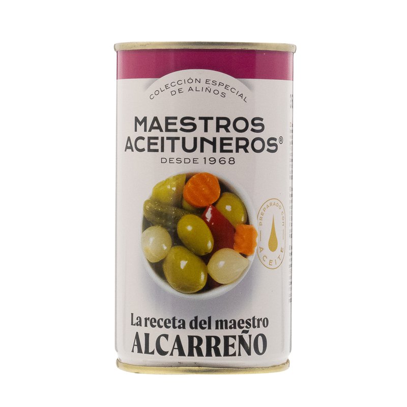 Maestros Aceituneros Cocktail of Olives & Pickles in Evoo