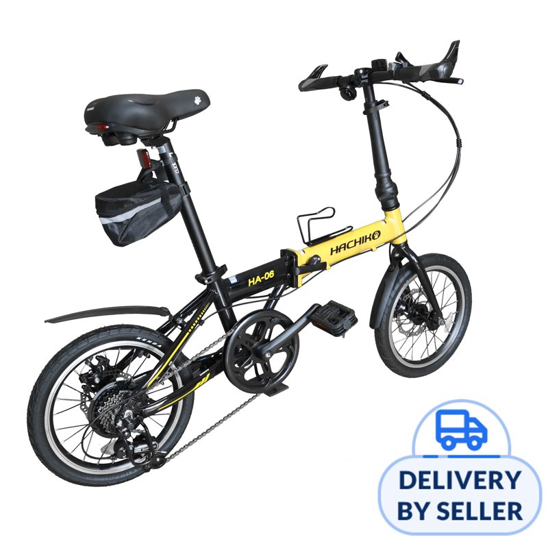 Hachiko HA-06 Black Gold Bicycle 16 Inch 7 Speed Shimano