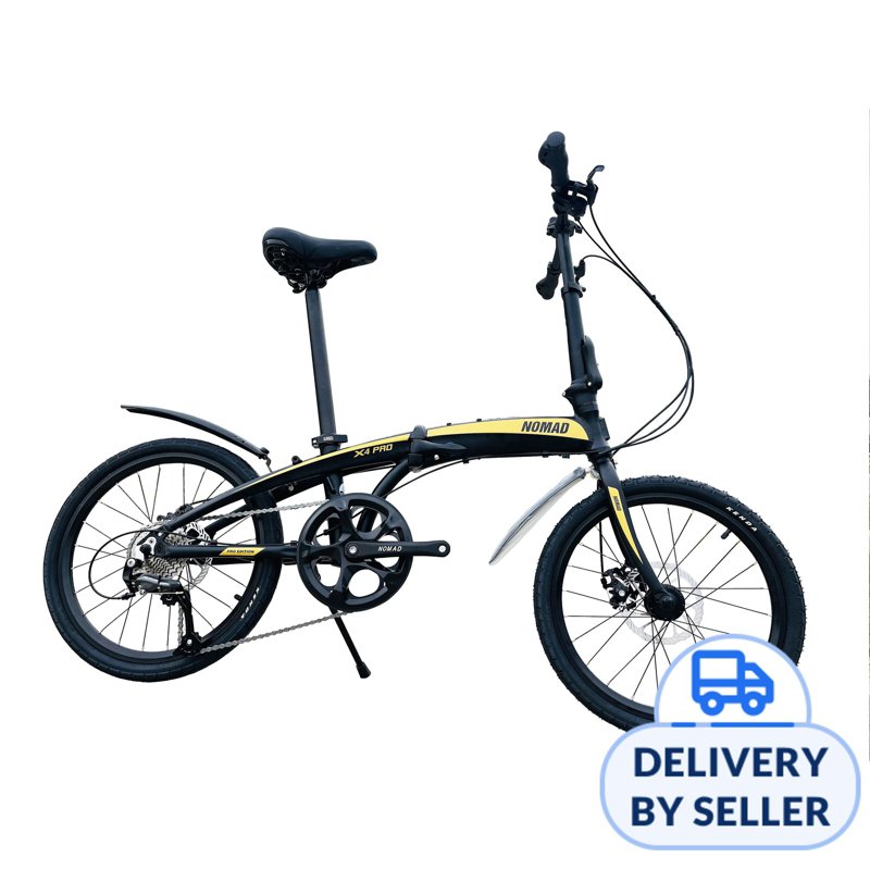 Nomad X4 Pro Aluminium Bicycle 9 Speed Shimano - Black Gold 1 S