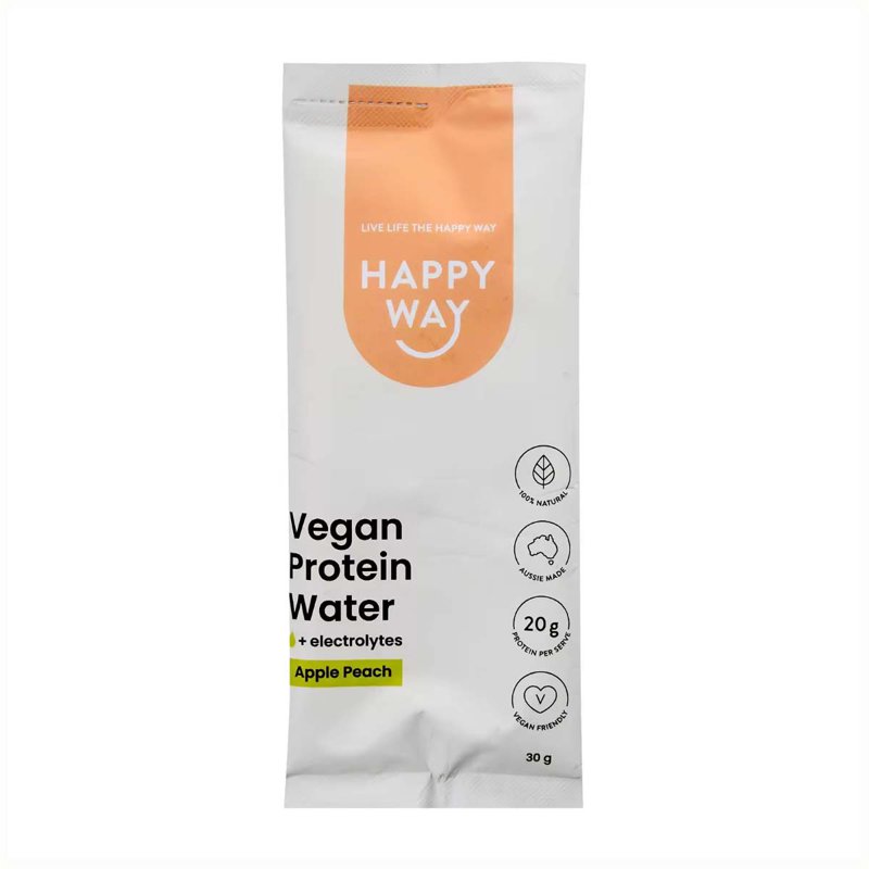 Happy Way Vegan Protein Water Powder Sachet - Apple Peach