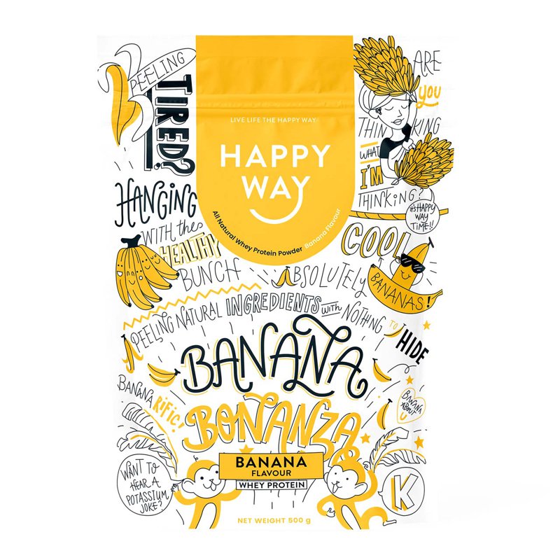Happy Way Whey Protein Powder - Banana Bonanza