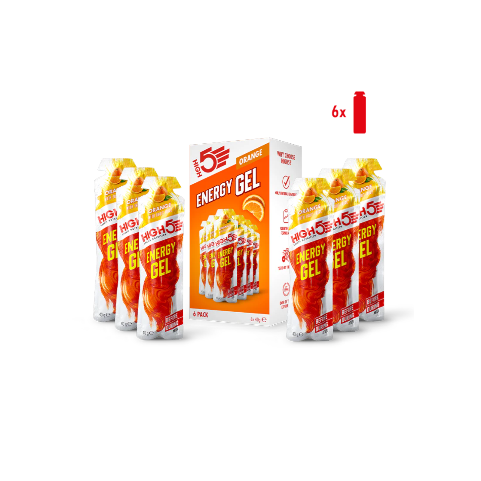 HIGH5 Energy Gel Orange 6 x 40 G