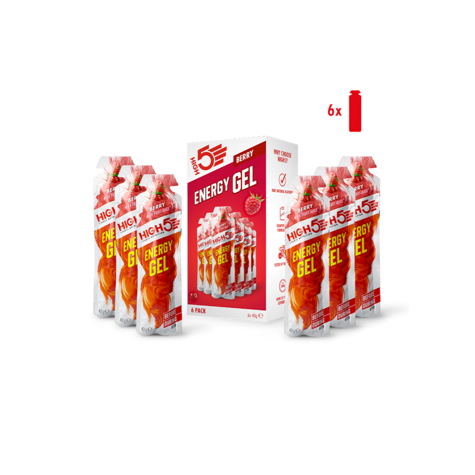 HIGH5 Energy Gel Berry 6 x 40 G
