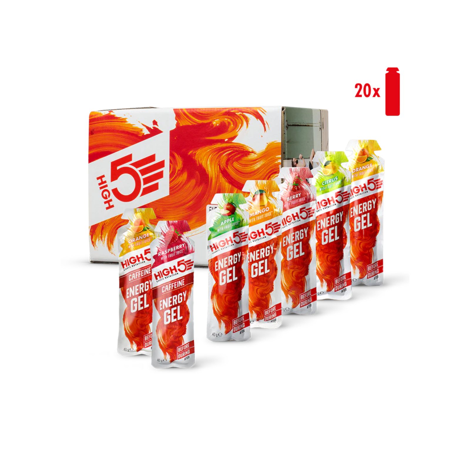 HIGH5 Energy Gel Mixed Flavours 20 x 40 G