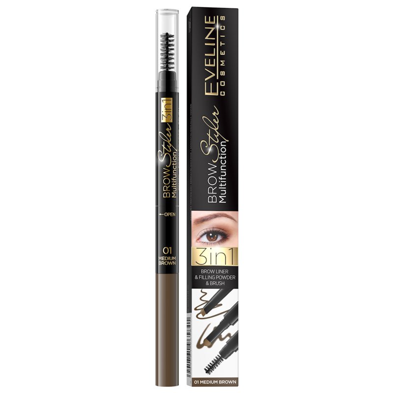 Eveline Brow Styler 3 in 1 Multi-Function - 01 Medium Brown 1 S