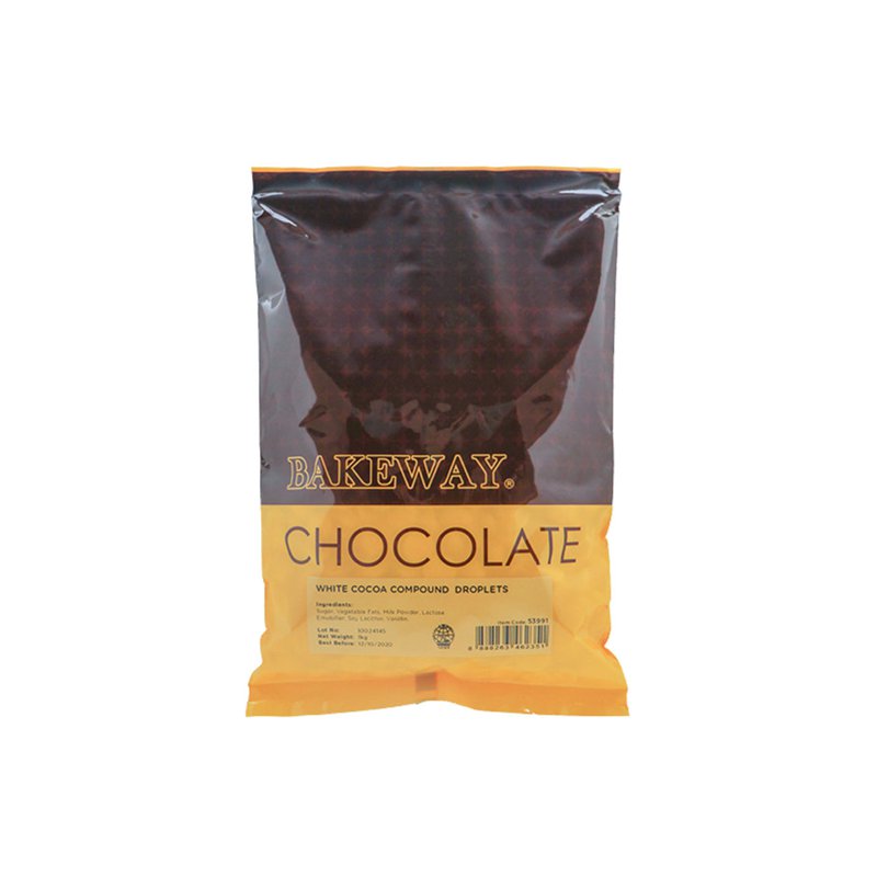 Bakeway Compound Droplets - White Cocoa 1 KG