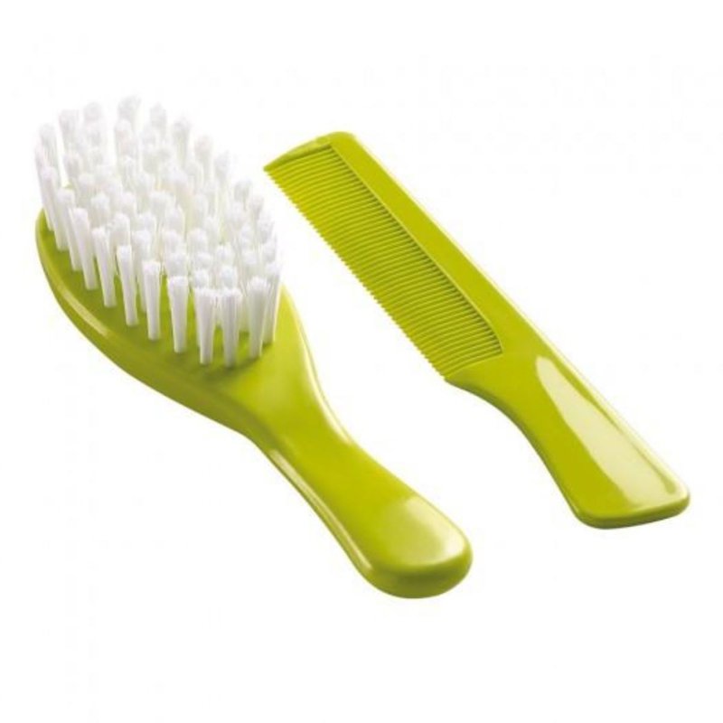 NYZE Soft Baby Hair Brush & Comb Set - Green