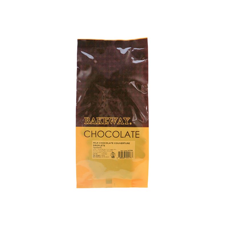 Bakeway Chocolate Couverture Droplets - Milk 250 G