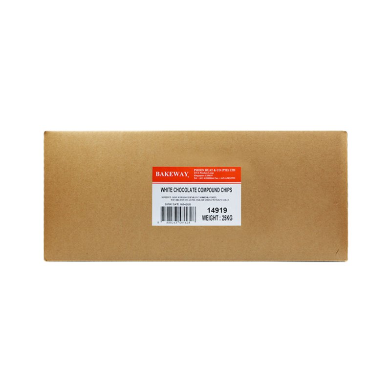 Bakeway Compound Chips - White Chocolate 25 KG
