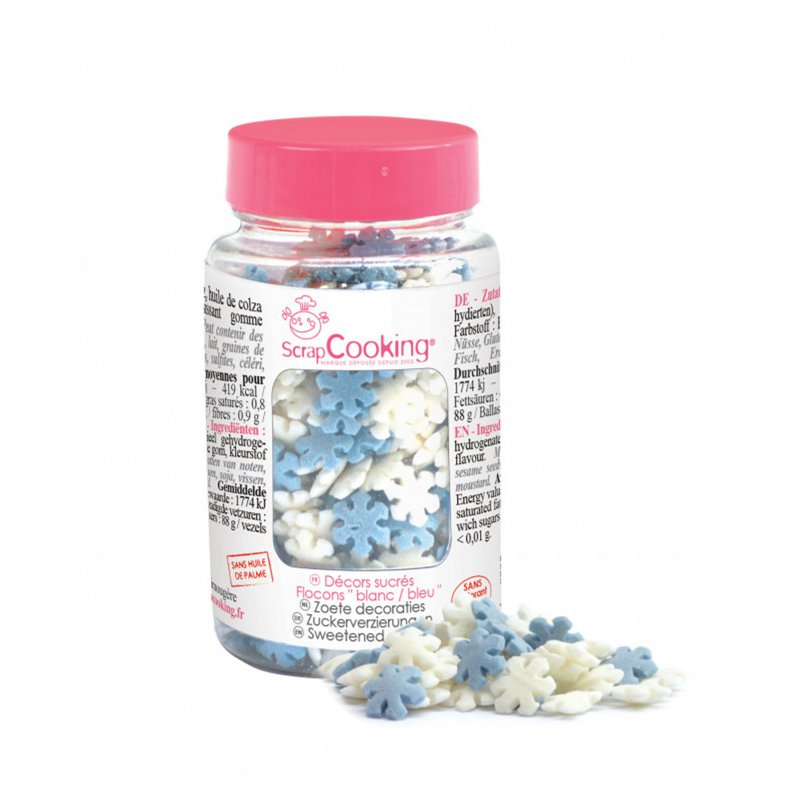 ScrapCooking Sugar Deco - White Blue Snowflake