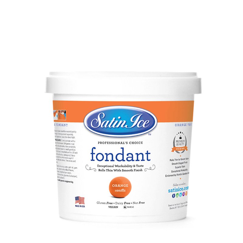 Satin Ice Fondant - Orange (Vanilla)
