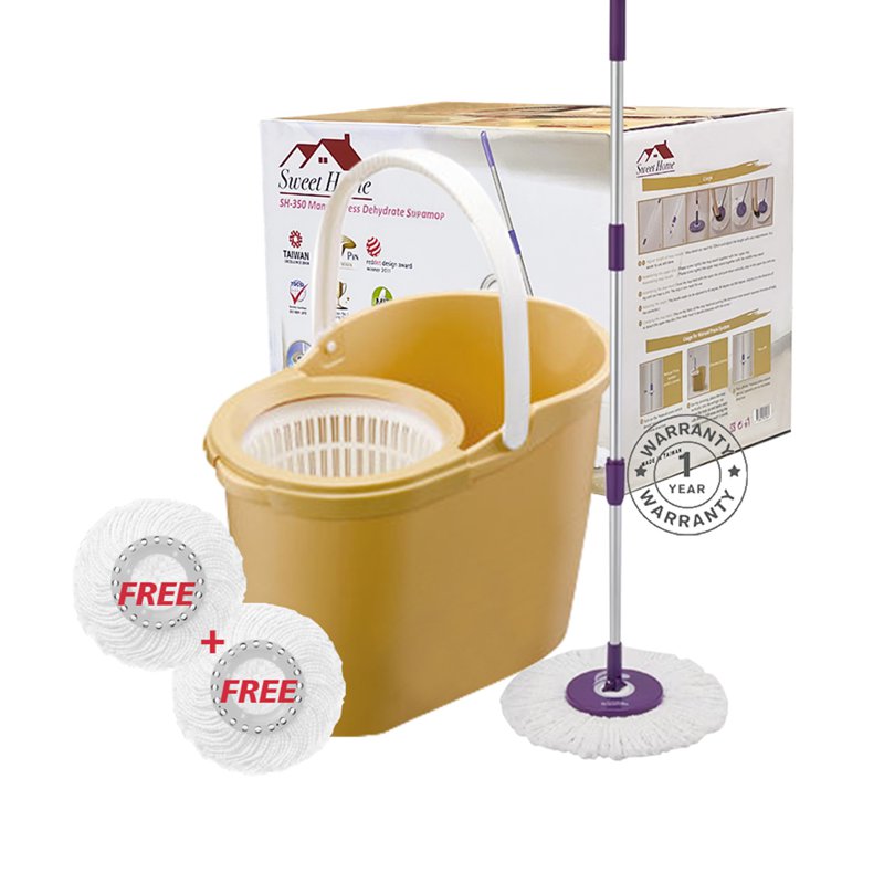 Sweet Home Supamop-Taiwan 350 Yellow Spin Mop-incl.3 Refill 1 S