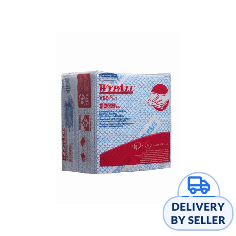 WypAll X80 Plus Power Pockets Cleaning Cloths (33.5 x 34.5cm) 30 S