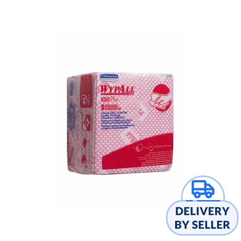 WypAll X80 Plus Power Pockets Cleaning Cloths - Red 30 S