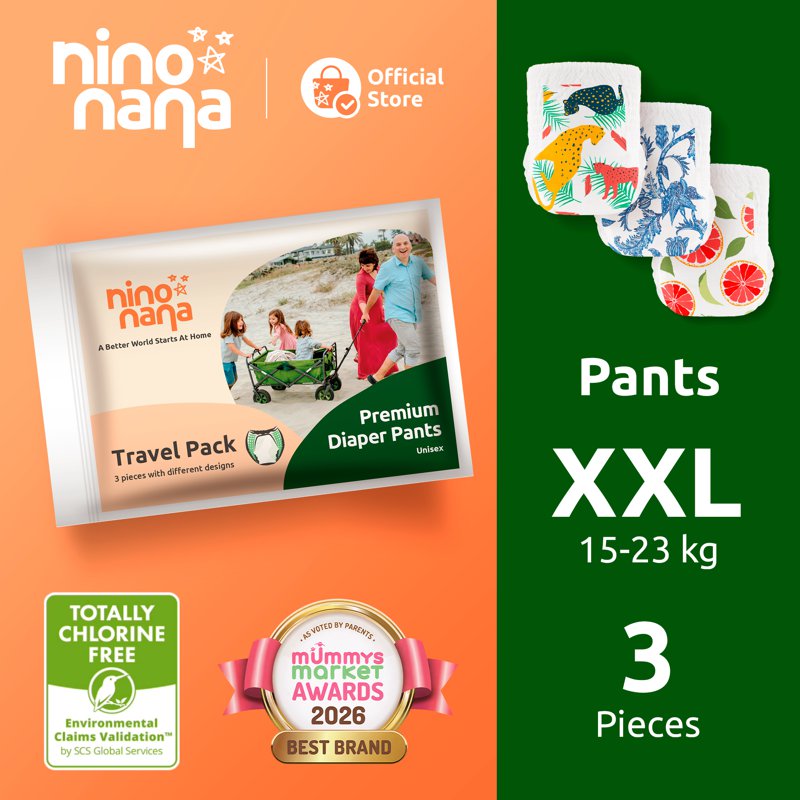 Nino Nana Diaper Pants Travel Pack - Xxl (15- )