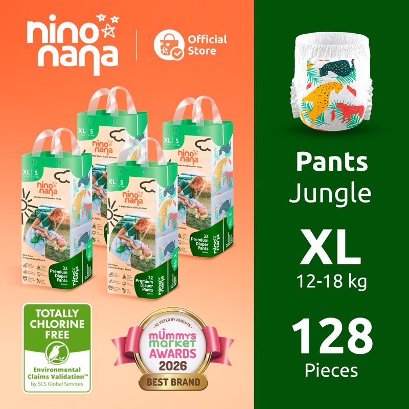 Nino Nana MegaCase Diaper Pants - Jungle XL (12- ) 4 x