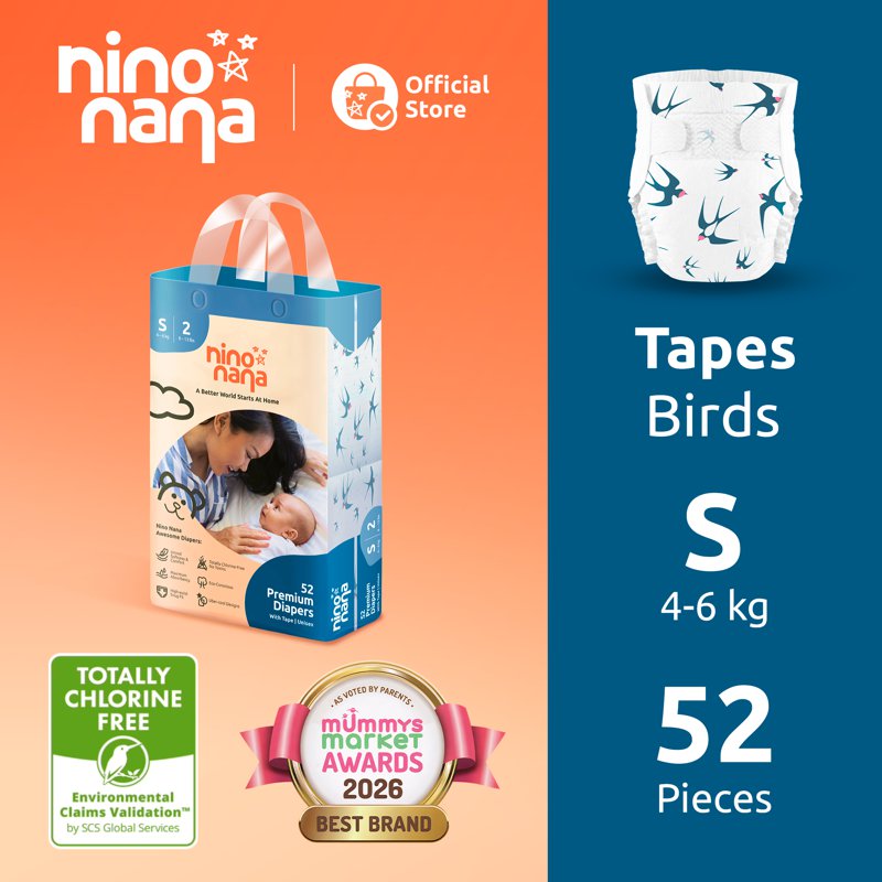 Nino Nana Tape Diapers - Birds