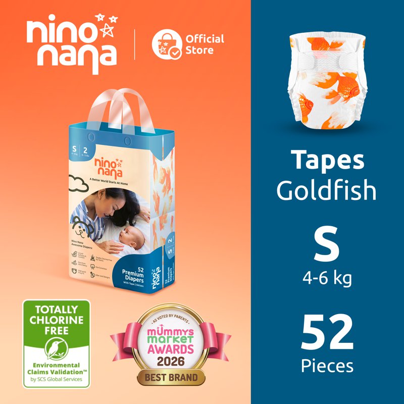 Nino Nana Tape Diapers - Goldfish