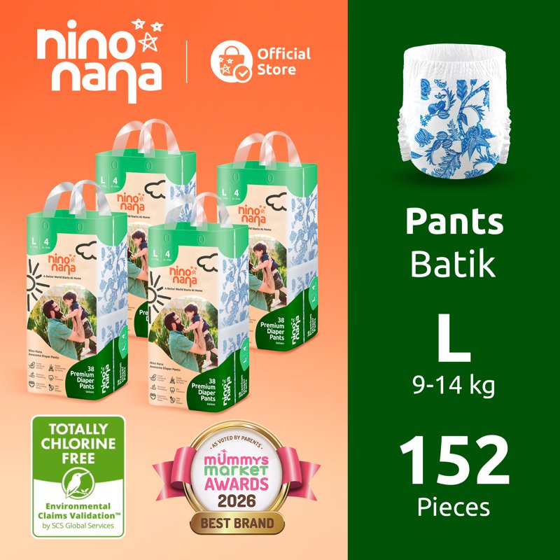 Nino Nana MegaCase Diaper Pants - Batik L (9- ) 4 x
