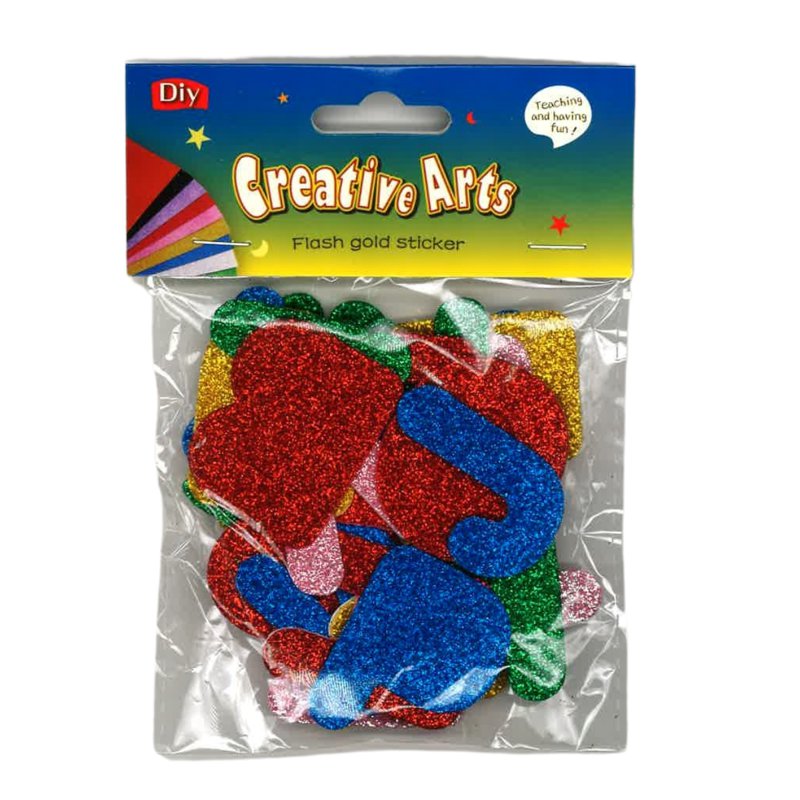 Creative Arts Flash Gold Stickers - Glitter Letters 1 S