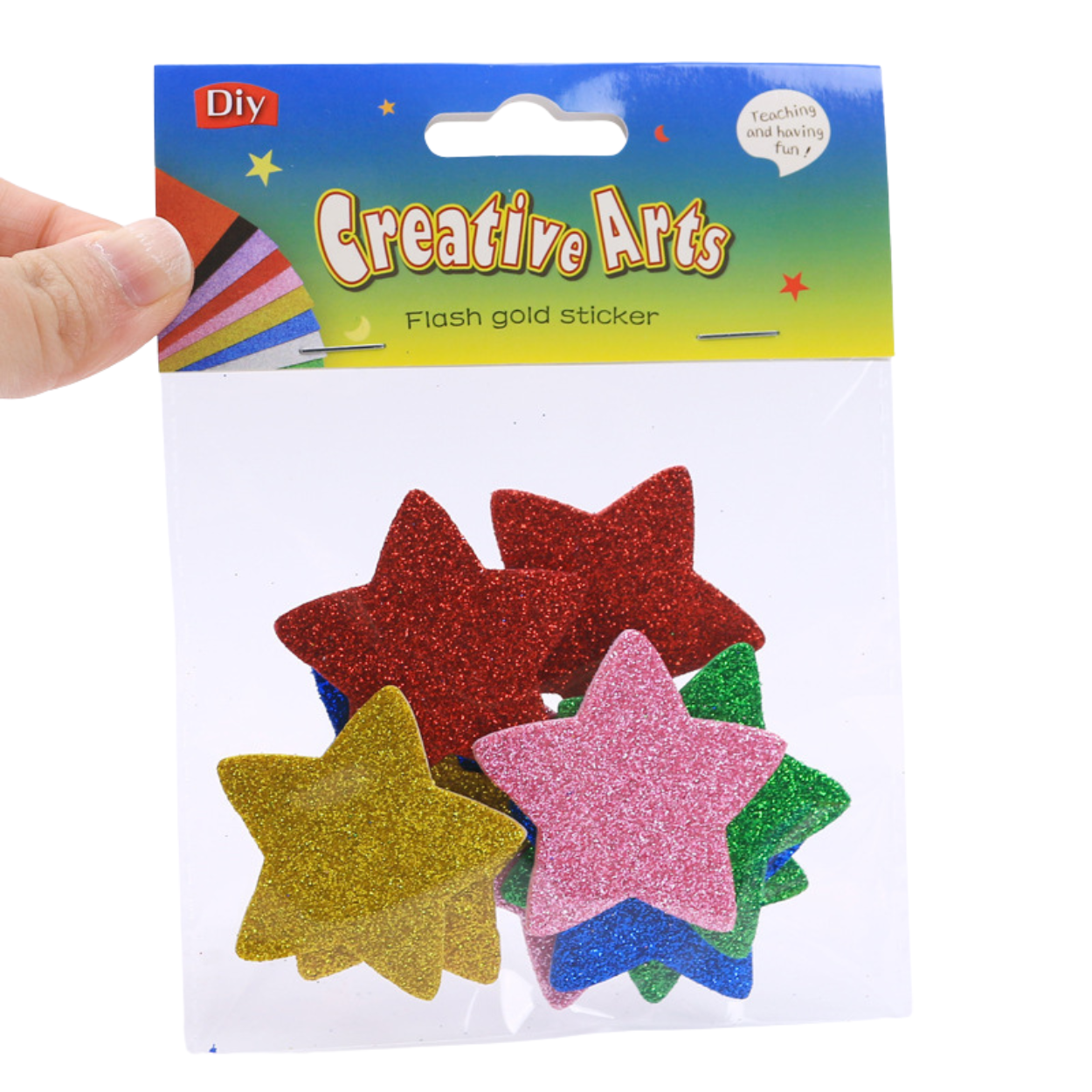 CozyNest Creative Arts Flash Gold Sticker - Glitter Star