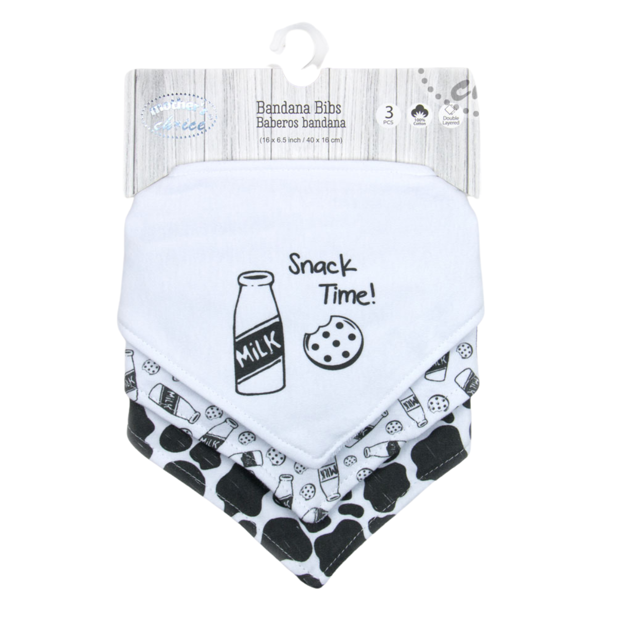 Mother's Choice Cotton Baby Bandana Bibs Set - Milk 3 S