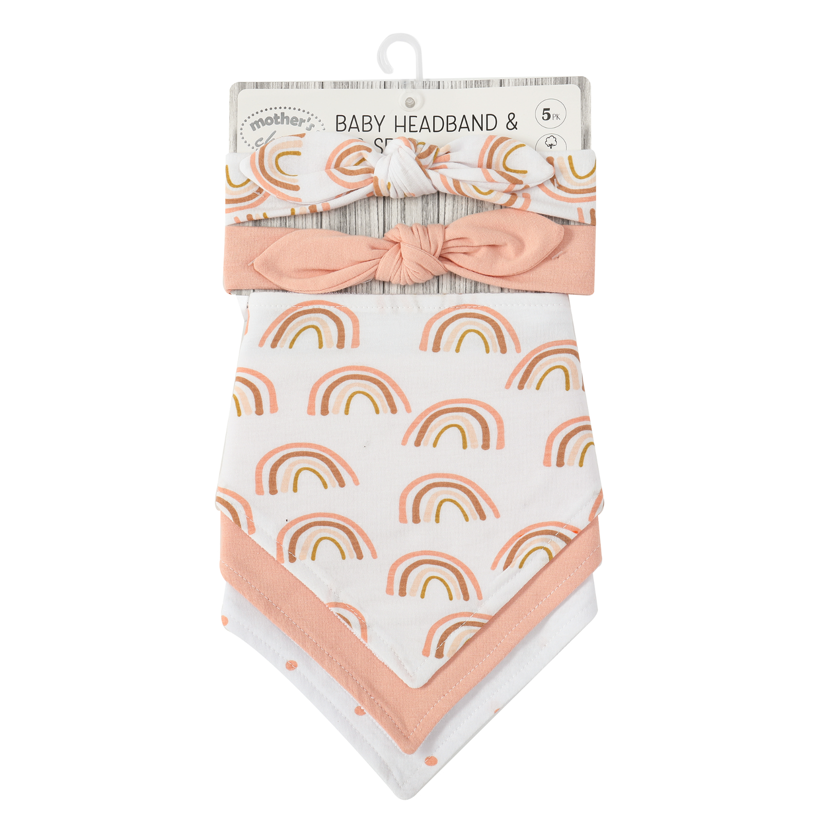 Cotton Bibs & Headband Set - Rainbow 1 S