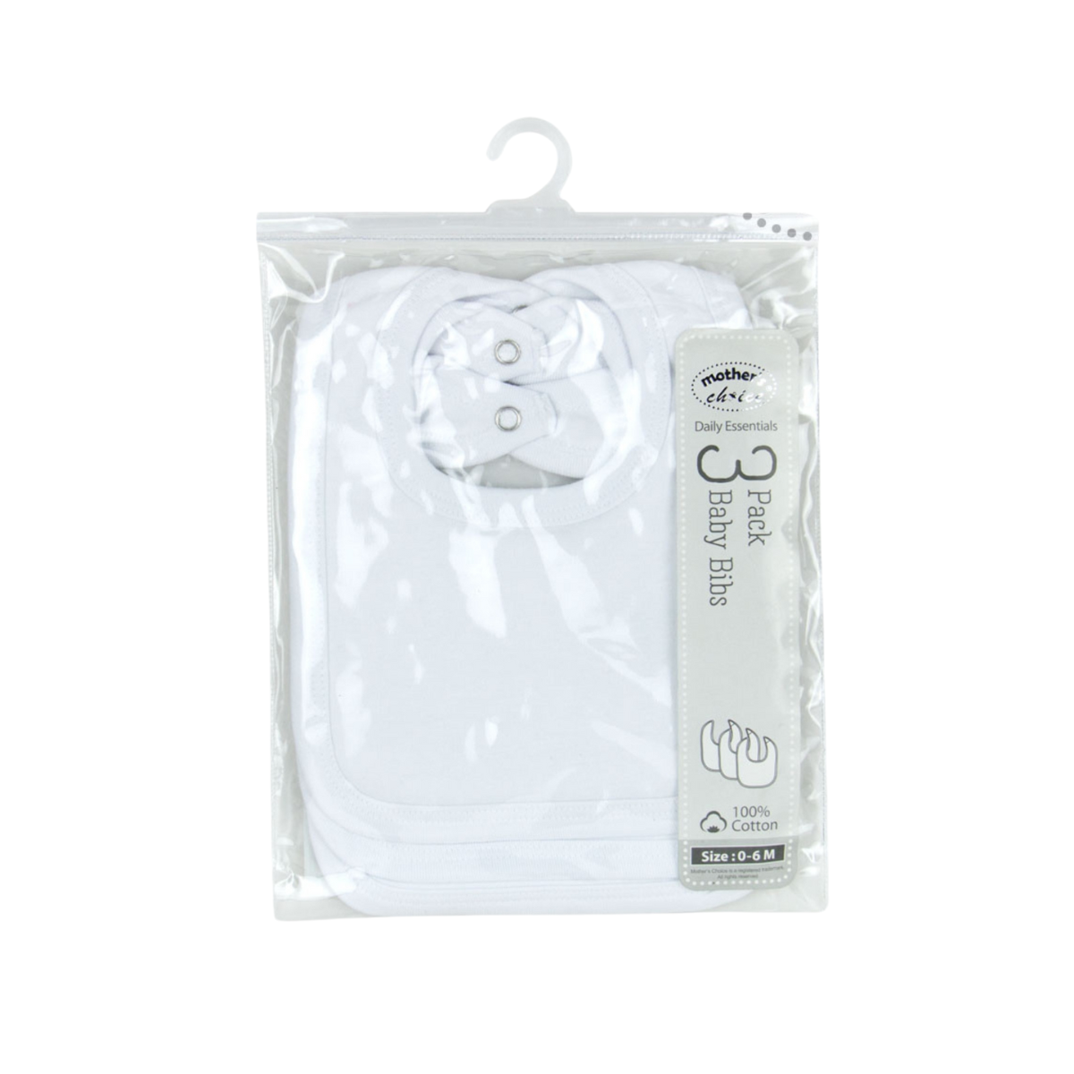 100% Cotton Baby Bibs Set - All White 1 S