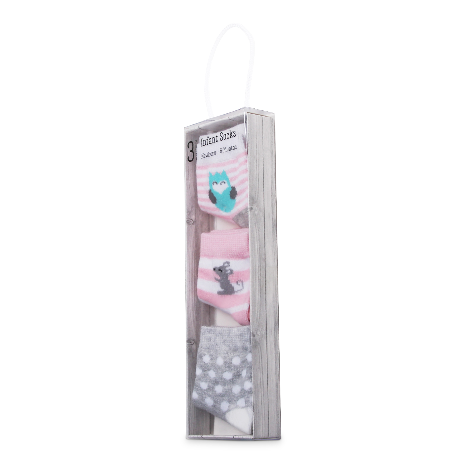 Baby Socks Box 0-6m - Owl/Mousey 1 S