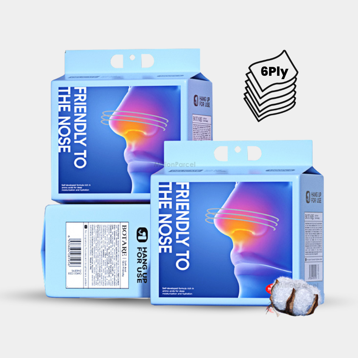 Botare Hangable Soft Cotton Facial Tissue 3 x 200 S