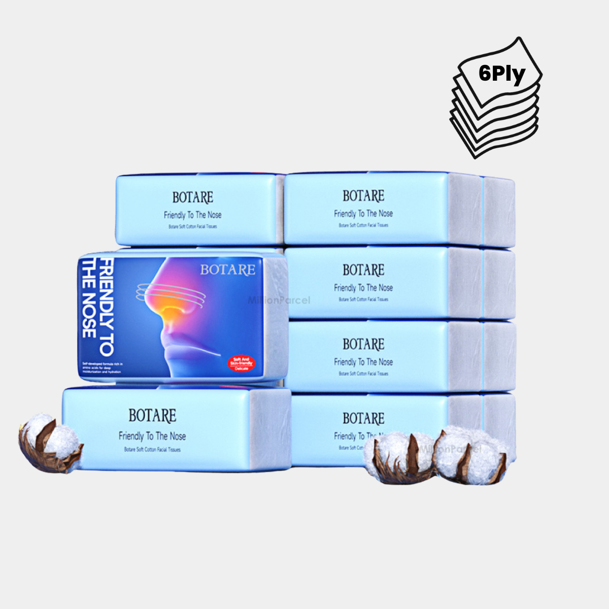 Botare Soft Cotton Facial Tissues 6ply 10 x 60 S