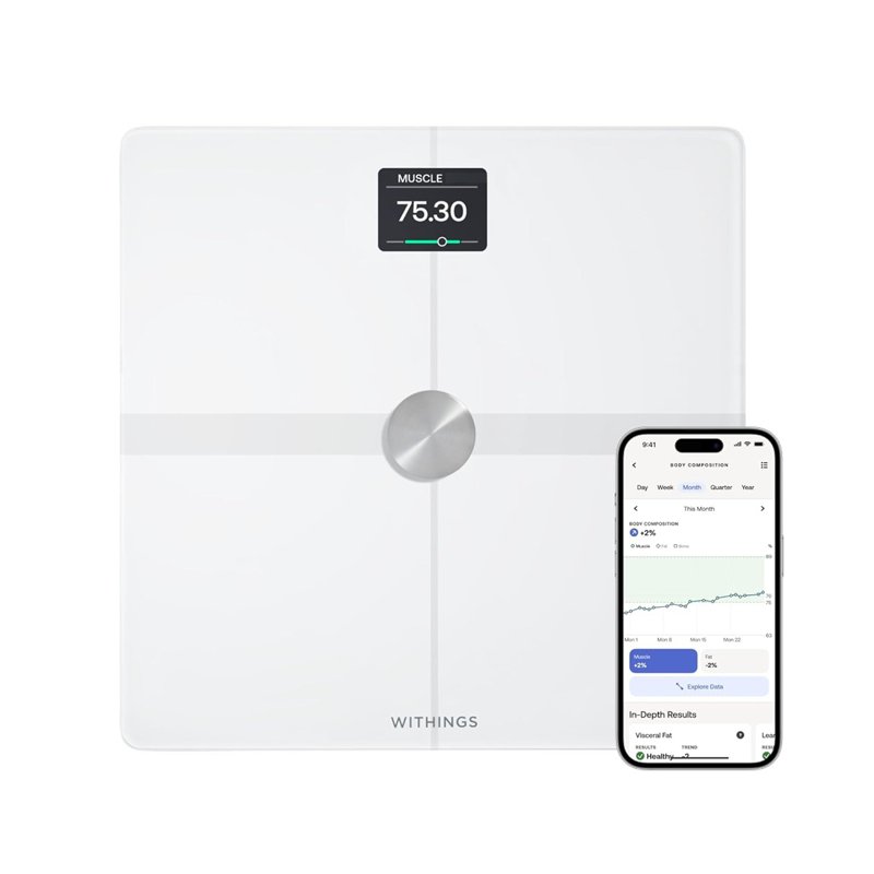 Withings Body Smart, Body comp, Heart Rate - White 1 S