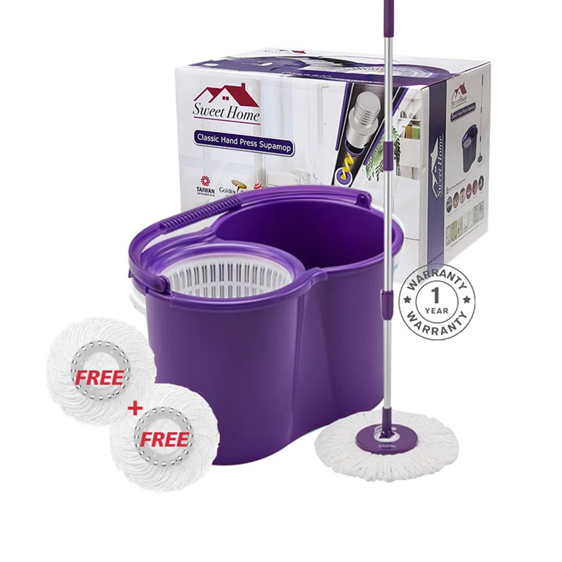 Sweet Home Supamop-Taiwan Purple-8 Spin Mop-incl.3 Refill 1 S