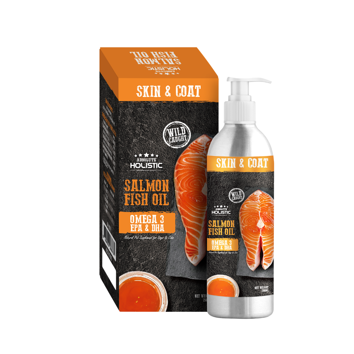 Absolute Holistic Wild Salmon Fish Oil for Cats & Dogs