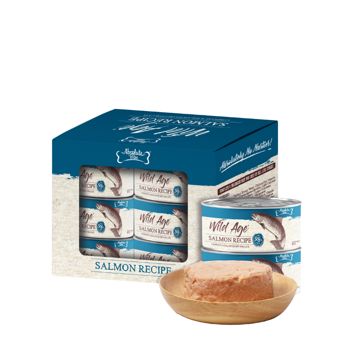 Absolute Bites Wild Age Canned Food for Cats - Salmon Recipe