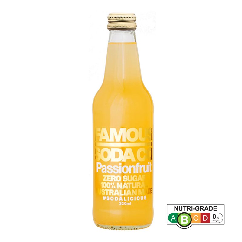 Famous Soda Co Sugar Free Passionfruit Bottle