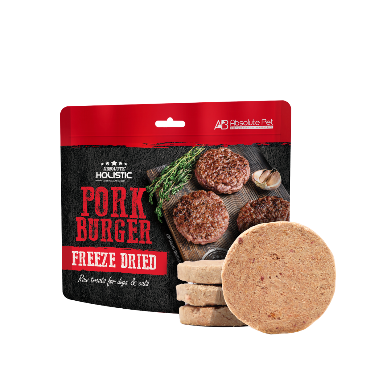 Absolute Holistic Freeze Dried Raw Treats - Pork Burger