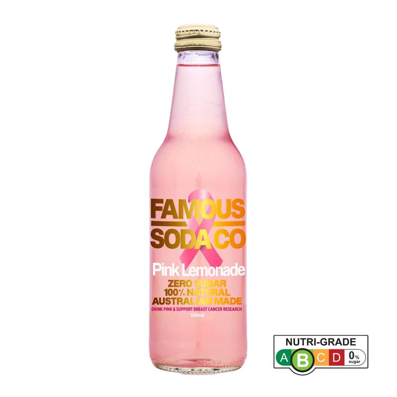 Famous Soda Co Sugar Free Pink Lemonade Bottle