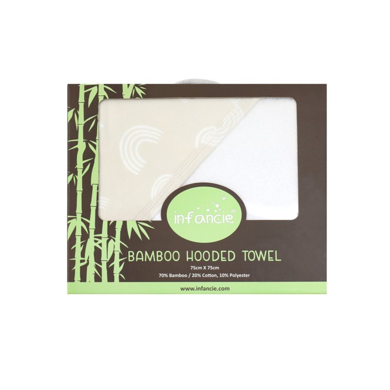 Bamboo Cotton Baby Hooded Towel - Beige