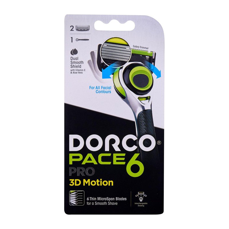 Dorco Pace 6 Pro 3D Motion System Razor (1 Handle + 2 Refill) 1 S