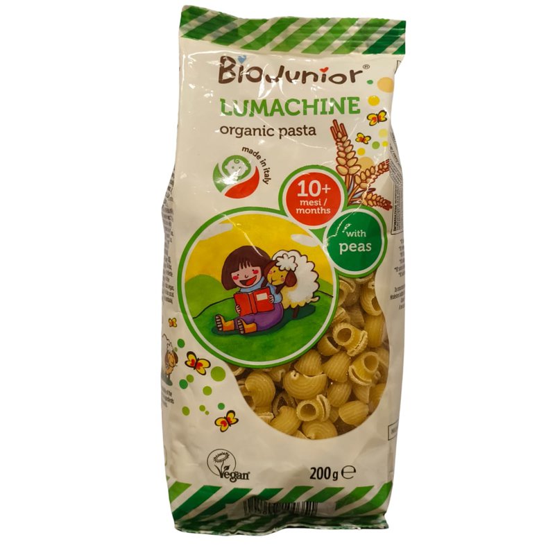 BIOJUNIOR Organic Pasta Snail with Peas