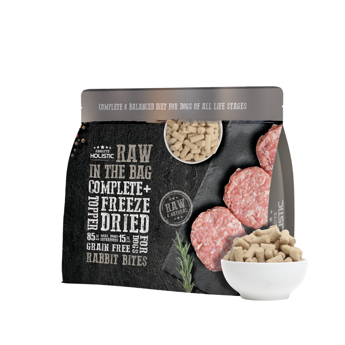 Absolute Holistic Raw in the Bag Freeze Dried Dog Food-Rabbit