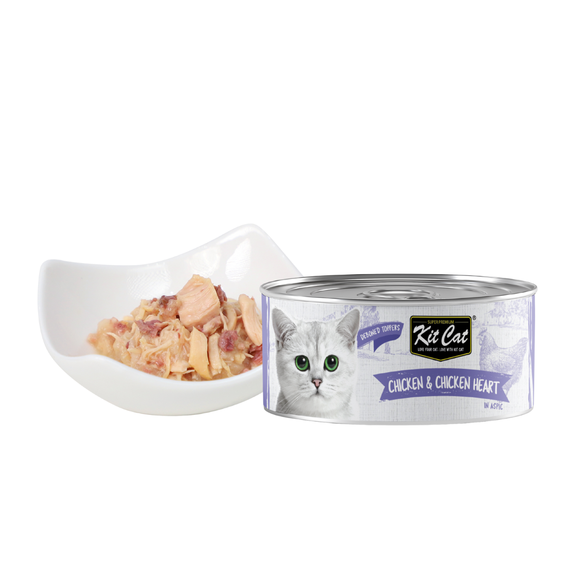 Kit Cat Deboned Toppers For Cat - Chicken & Chicken Heart
