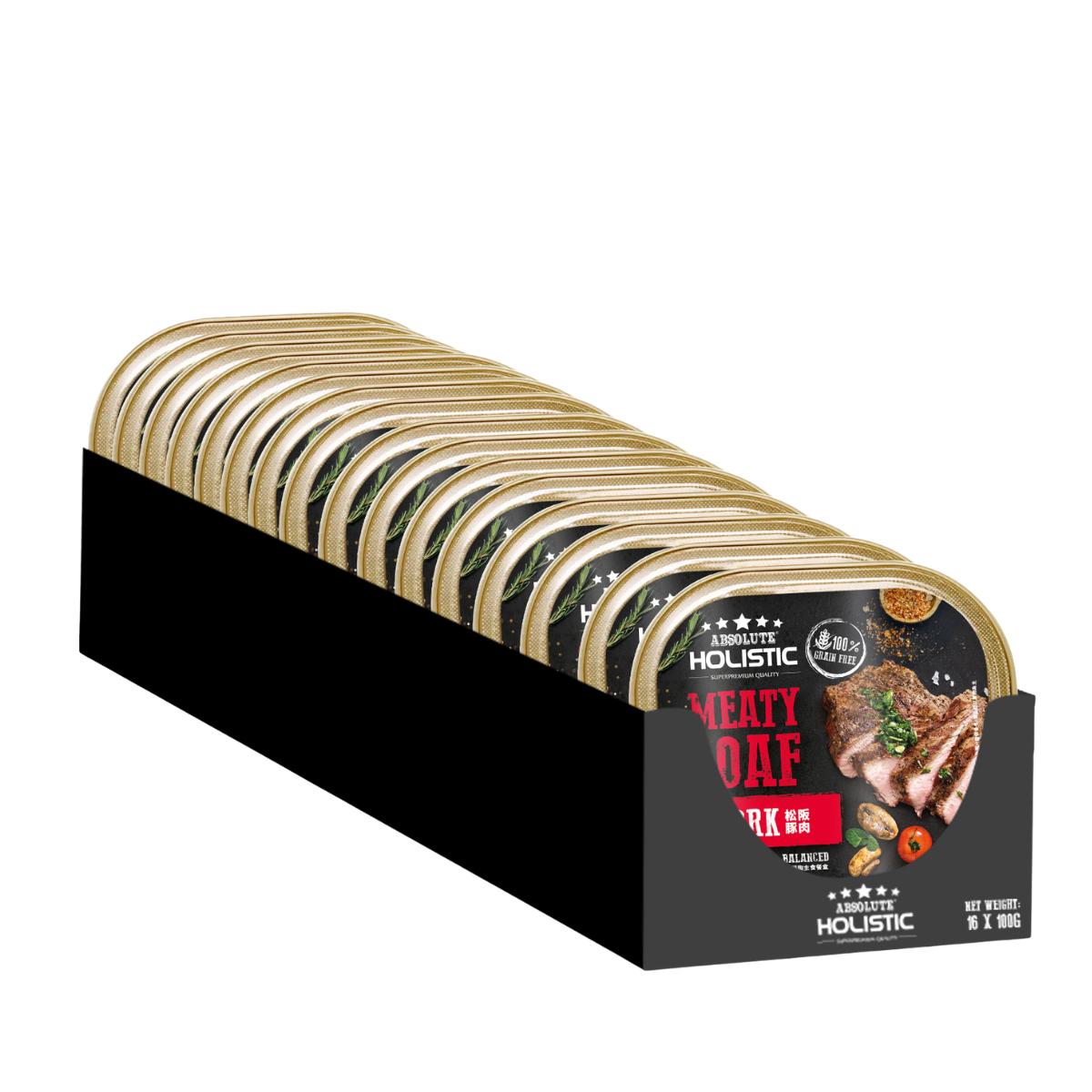 Absolute Holistic Meaty Loaf Wet Tray Food for Dog - Pork