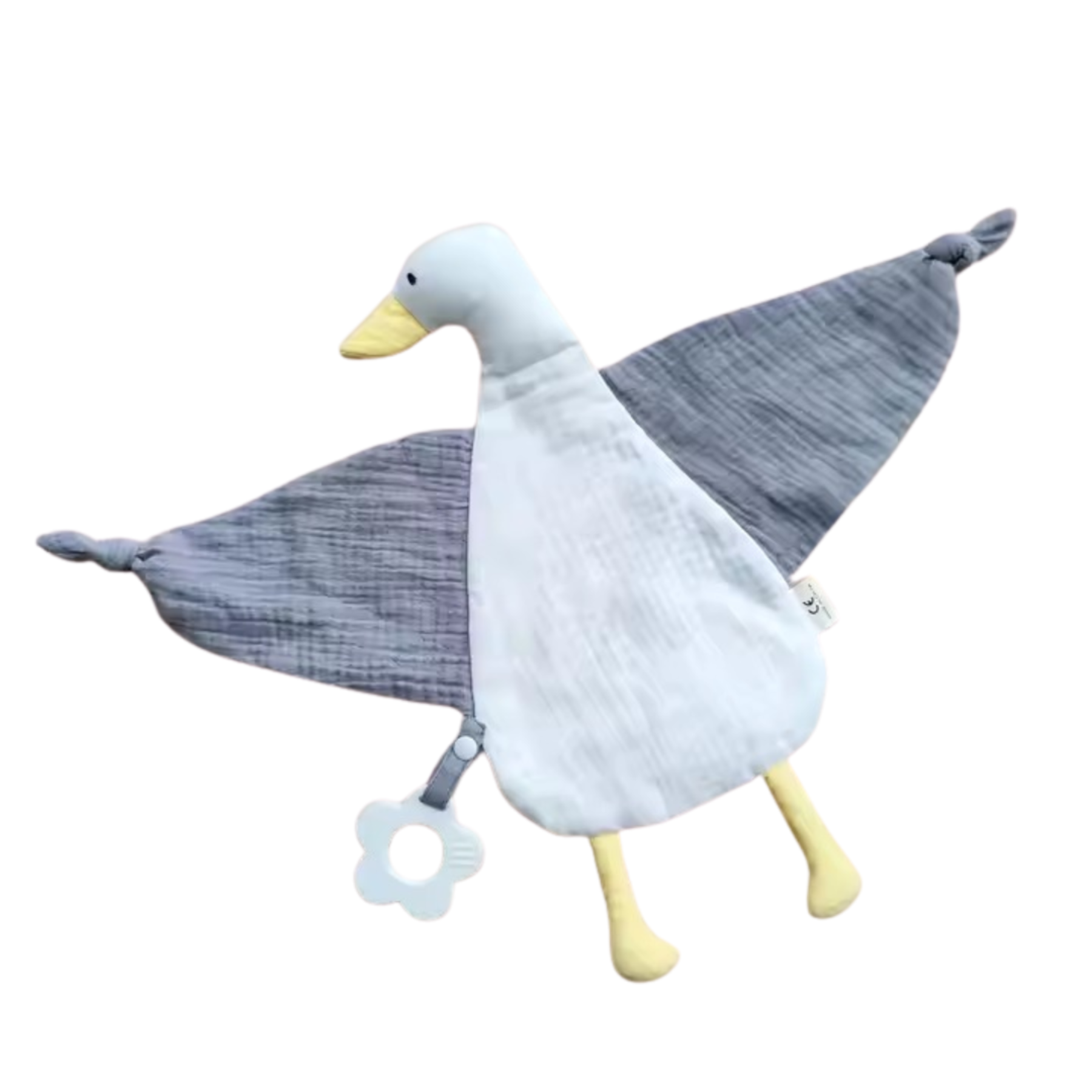 NYZE 2-in-1 Muslin Comforter and Silicone Teether - Swan 1 S